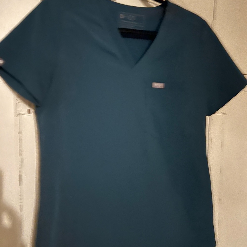 Teal V-Neck Scrub Top